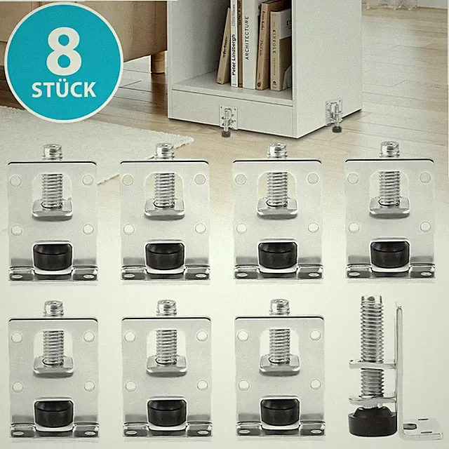 8x Möbelfüße Höhenverstellbar Füsse Metall Sockelfüße Sofafuß Bettfüße Küchenfuß