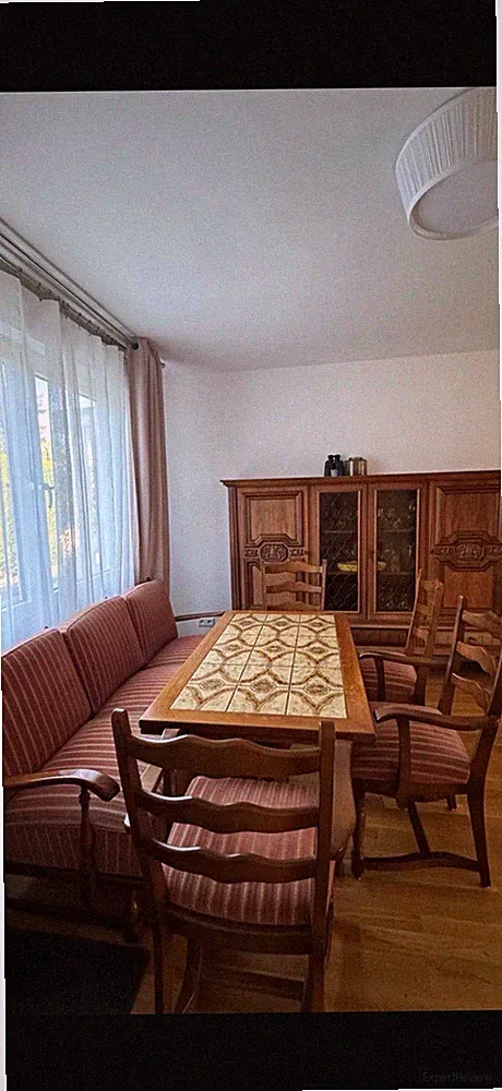 9-tlg. Esstisch-Set rechteckig: Tisch, Eckbank, 6 Stühle Holz/Gewebe