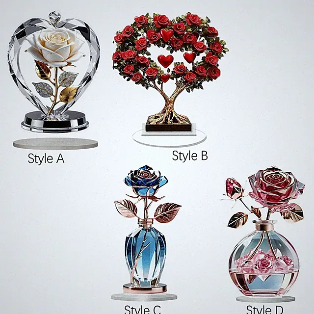 Acryl Blumen Zeichen 2D Deko Platte einzigartig für ein mobiles Büro für