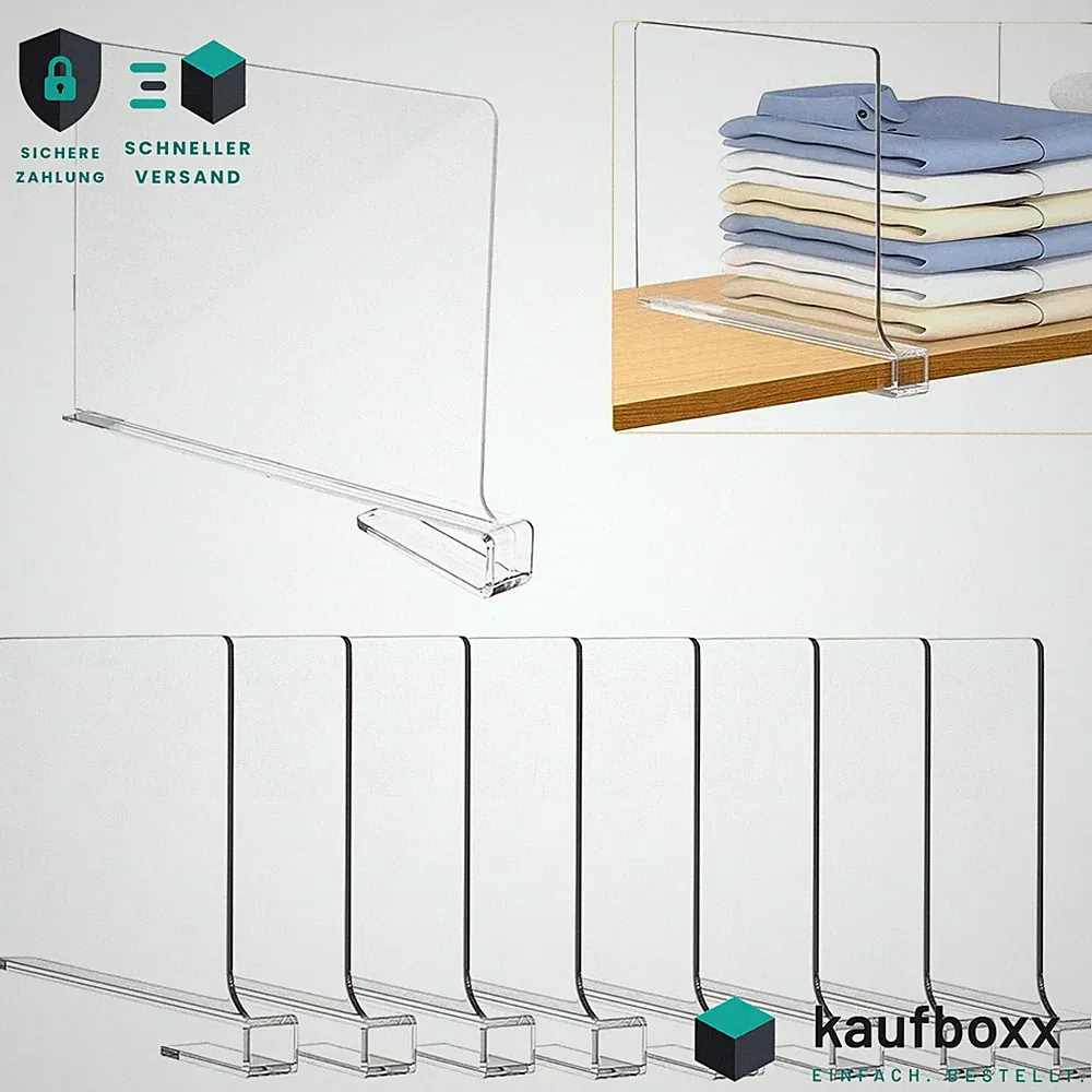 Acryl Regaltrenner 30x20cm Transparent Multifunktional für Kleiderschrank Küche