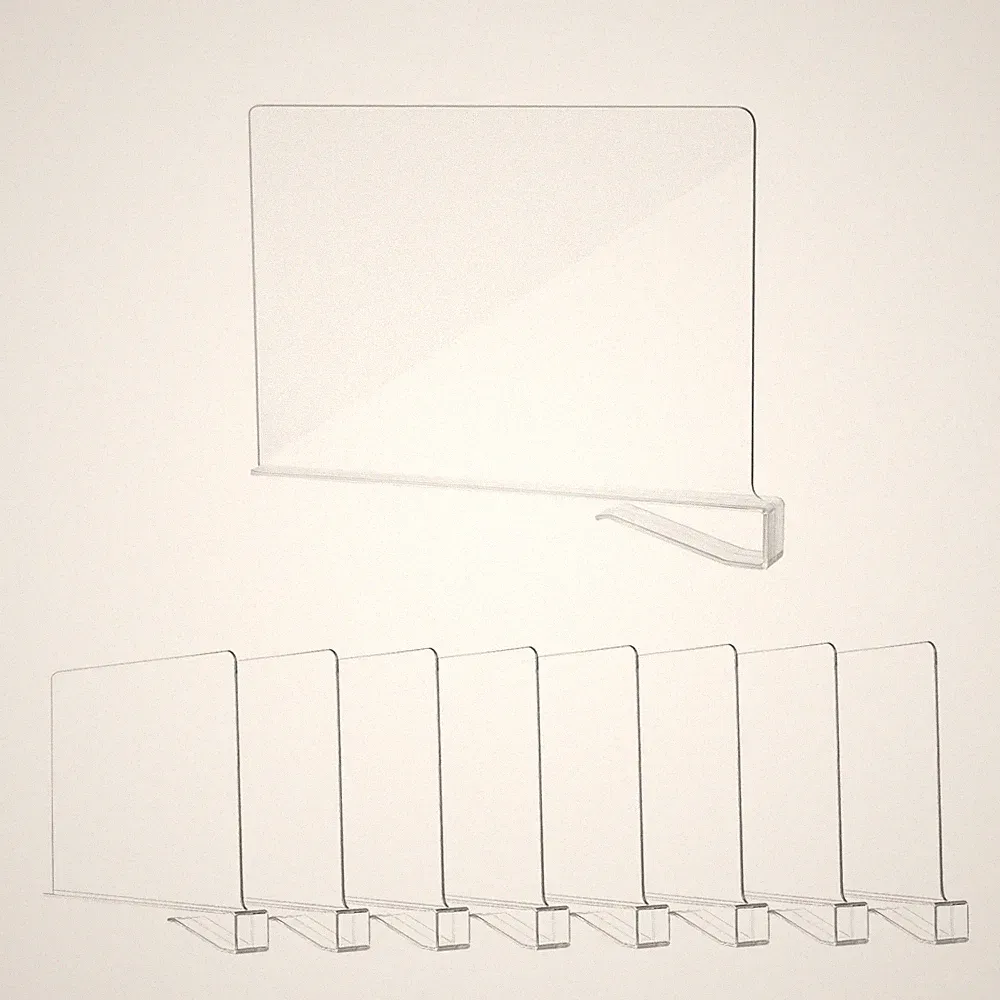 Acryl Regaltrenner Transparent Kleiderschrank Schrank Bücherregal 8 Stk. 30x20cm