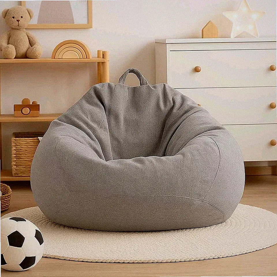 AD.CON Sitzsack Puff Relax Sessel 120L Bodenkissen Kinder Bean Bag Grau Neu OVP