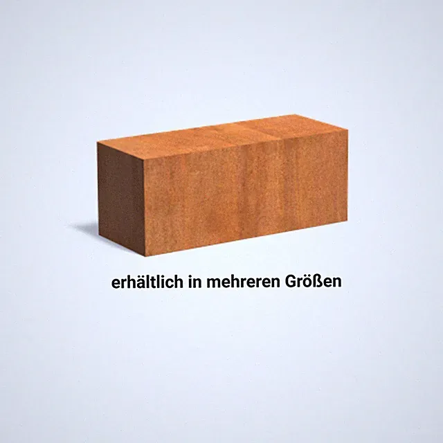 Adezz Sockel Corten-Stahl Gartendeko Gartenbank Bank Sitzfläche bis zu 150 kg