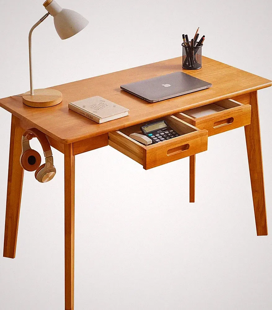 Aibiju Holz-Schreibtisch mit Schublade und Hängestange, Kleiner Computer-Tisch