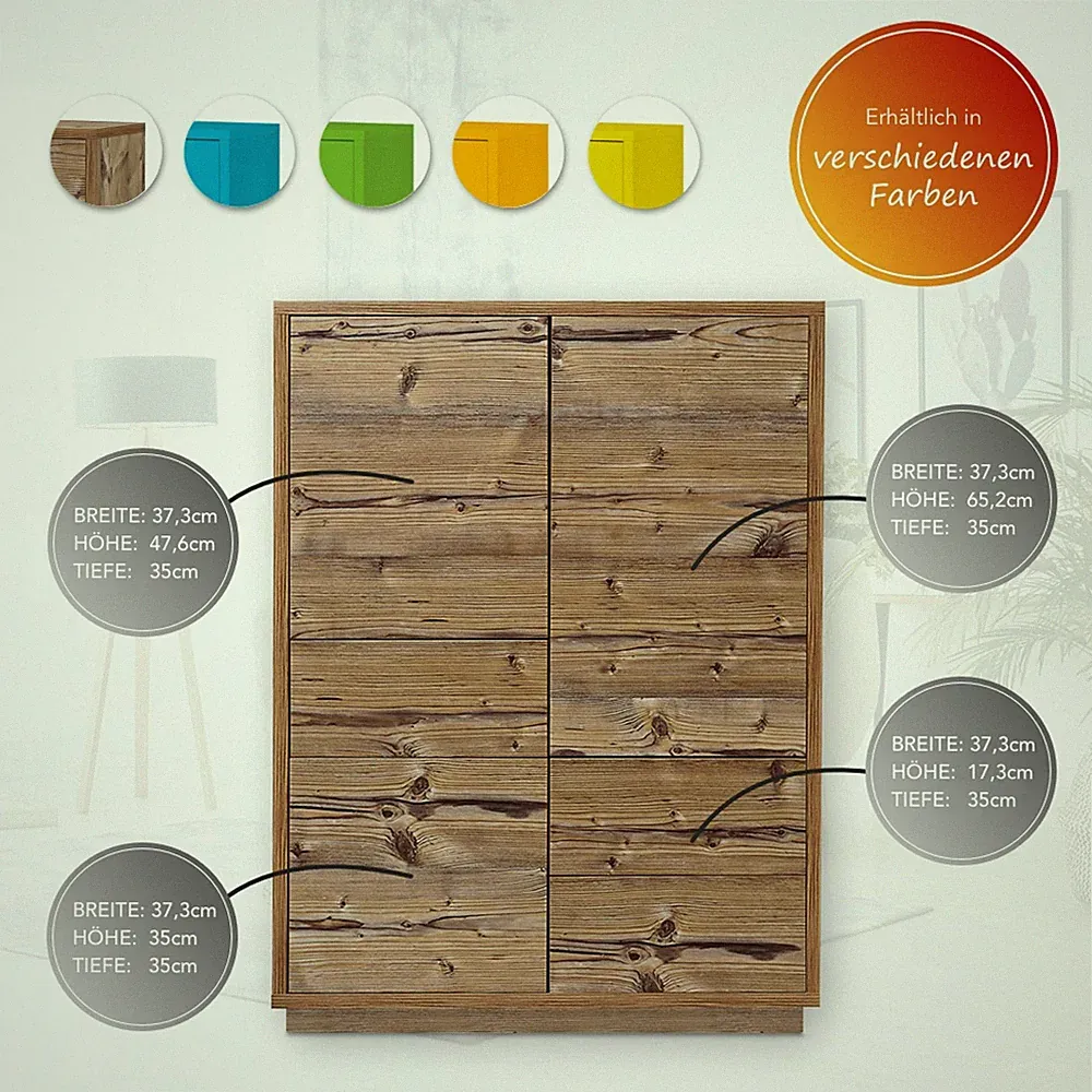 AILEENSTORE Highboard Kommode Sideboard Anrichte Push-To-Open - Wohnzimmer-Möbel