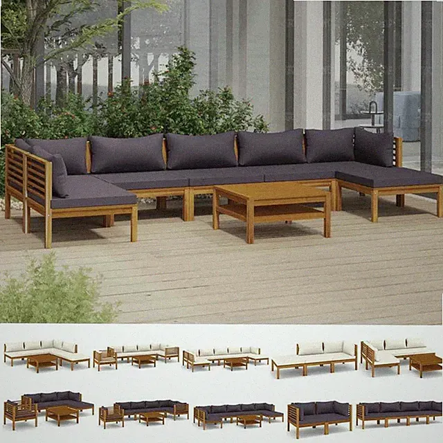 Akazie Gartenmöbel mit Kissen Sofa Lounge Sitzgruppe mehr Auswahl vidaXL