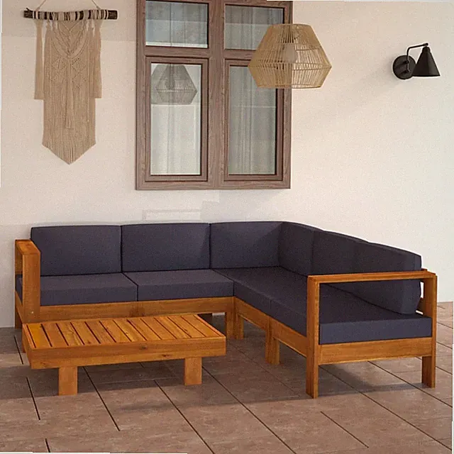 Akazie Gartensofa 4-Sitzer mit Auflagen Mittelsofa Sofa Mehrere Auswahl vidaXL