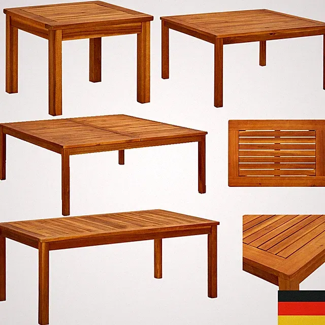 Akazie-Massivholz Couchtisch Gartentisch Beistelltisch Holztisch mehrere Auswahl