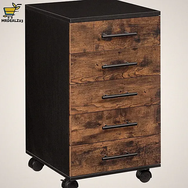 Aktenschrank Rollcontainer 5 Schubladen Holz Industrie Büroschrank Kommode
