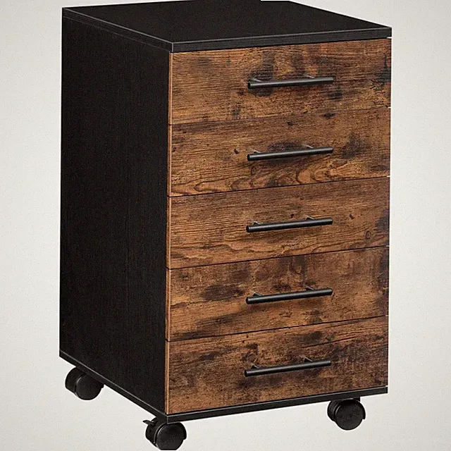 Aktenschrank Rollcontainer 5 Schubladen Holz Industrie Stil rustikal Big Office