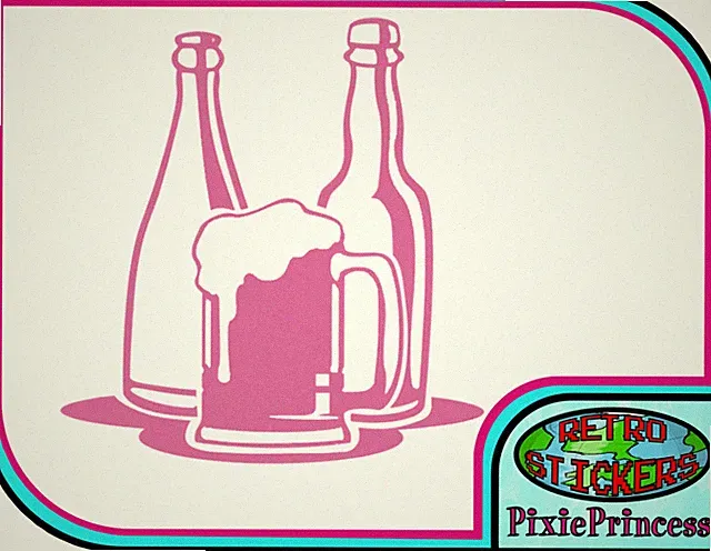 Alkohol Bier Wein Verbindung einer Riesigen Vinyl Sticker Auto Van Lkw Motorrad