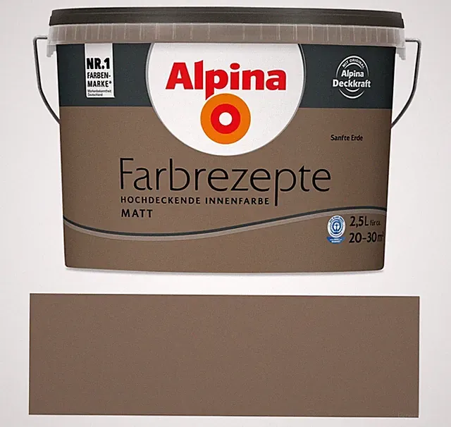 Alpina Farbrezepte bunte Wandfarbe 2,5 L hochdeckend atmungsaktiv, Farbwahl Matt