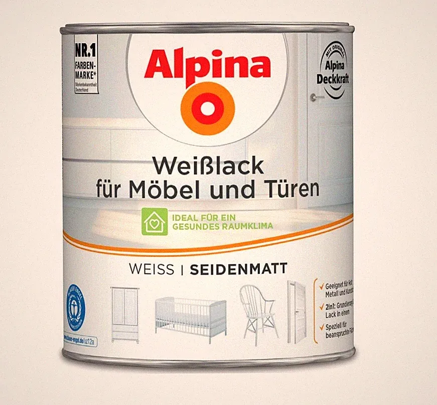 Weiße Farbe für Möbel
