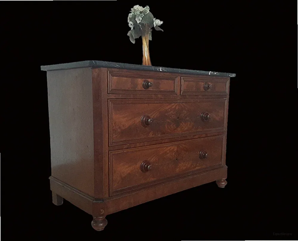 Alte Kommode / Schrank / Dielenschrank / Art Deco / Marmor Platte