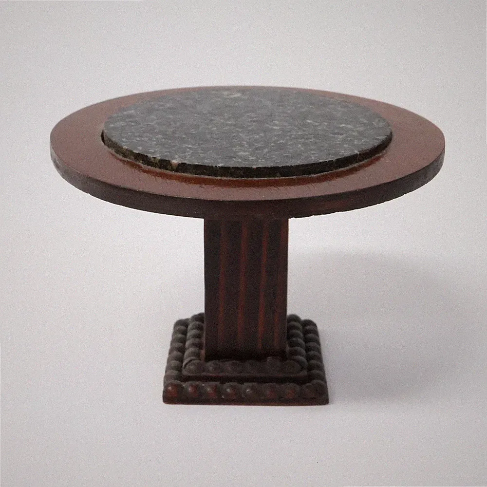 Altes Puppenstuben Holz Puppenmöbel Modellmöbel Tisch Esstisch Art Déco (86)