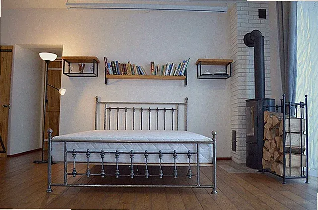 Altmodisches doppel Metallbett Frederick Lux 140x200 inkl. Lattenrost
