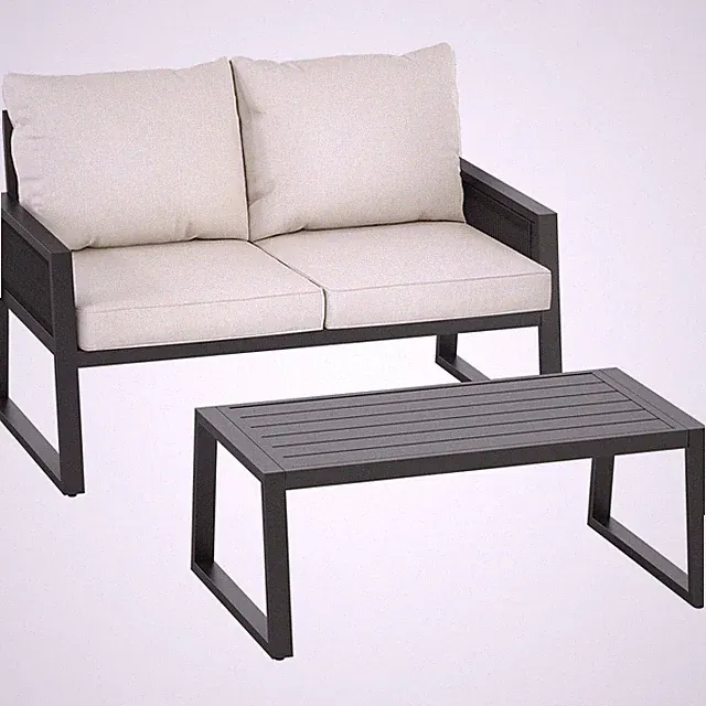 Aluminium Gartenlounge-Set Captive im Rope-Design Sitzgruppe anthrazit B-Ware