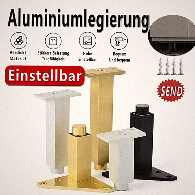 Aluminium Tischbeine Metall Eisen Möbelbeine Schrankfüße Sockelfüße 60mm-300mm