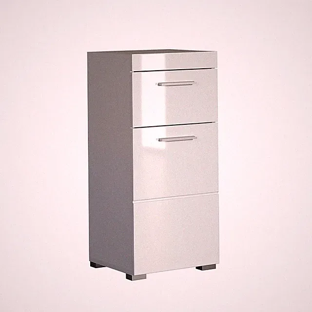 Amanda - Kommode - Weiß Hochglanz - Standschrank - BxHxT 37 x 79 x 31 cm -...