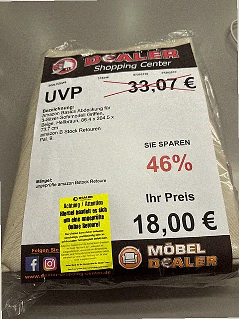 Amazon Basic Abdeckung für 3-Sitzer-Sofamodell Griffen, Retoure