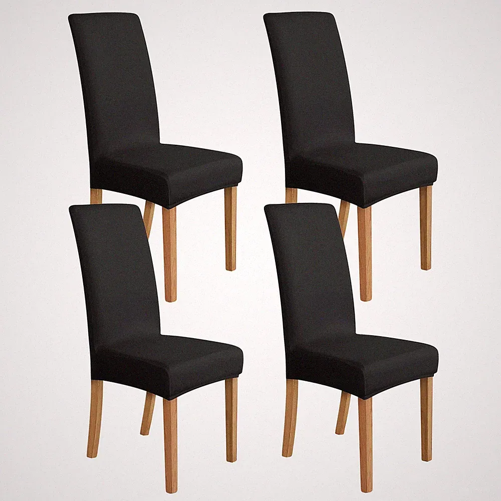 Amazon Basics Esszimmerstuhl Schonbezug dehnbar Schwarz 4er Set