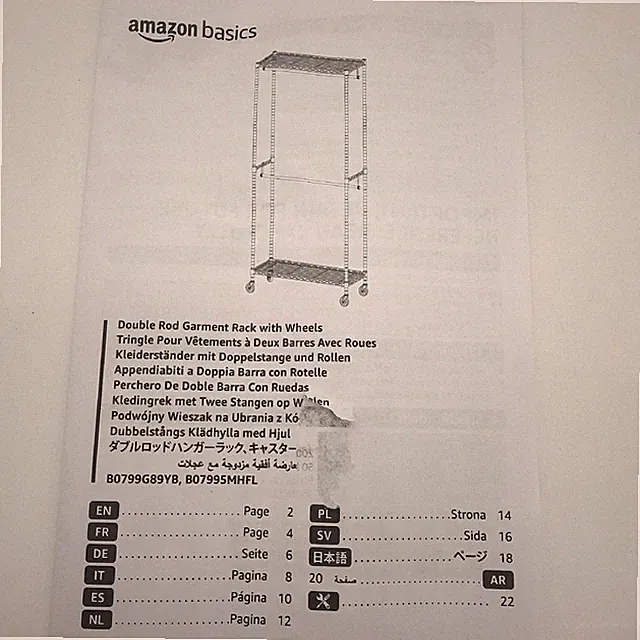 Amazon Basics Kleiderständer mit Rollen Garderoben Kleiderständer Schwarz für Zu