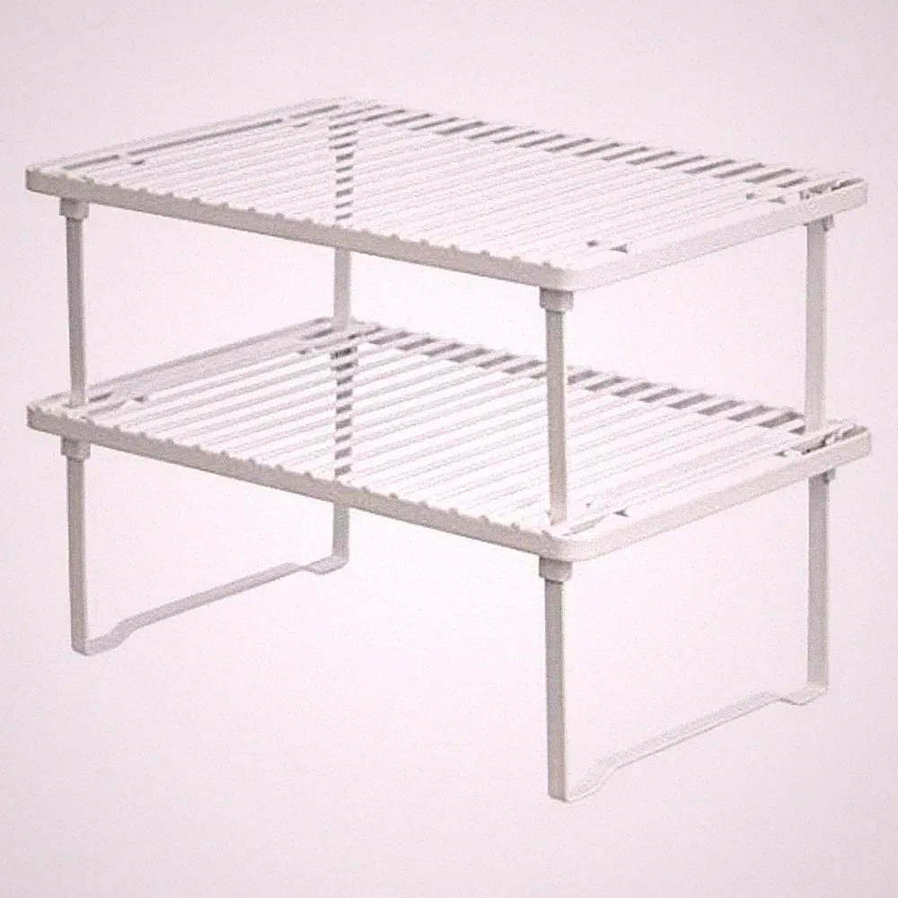 Amazon Basics Küchenregal aus Metall, 2 Ebenen, weiß