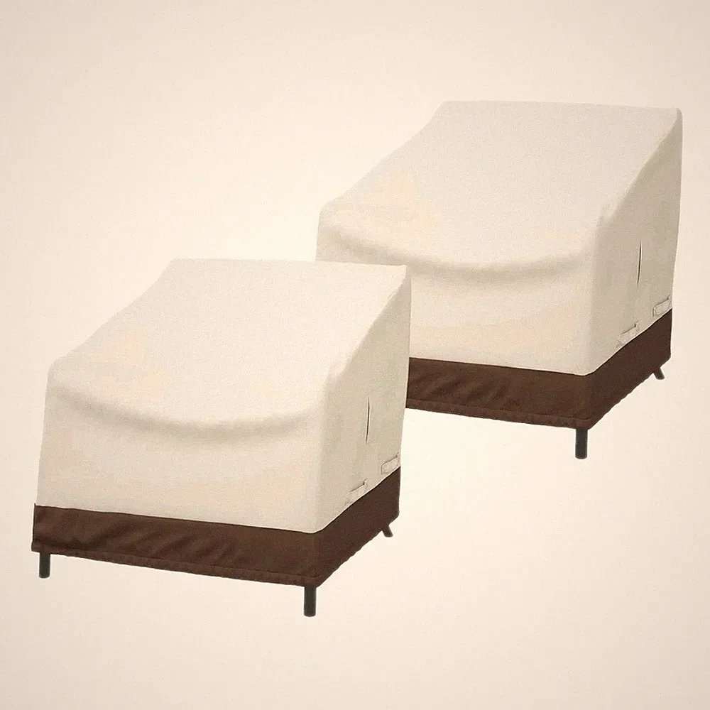 Amazon Basics Schutzhülle Klubsessel 2er Set Gartenmöbel Abdeckung Beige Neu