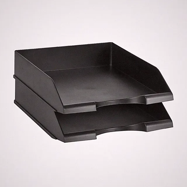 Amazon Basics stapelbare Briefablage Schwarz 2er Set Buchstabengröße