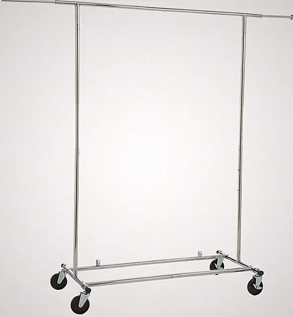 AmazonBasics Standgarderobe Metall silber – freistehender Garderobenständer