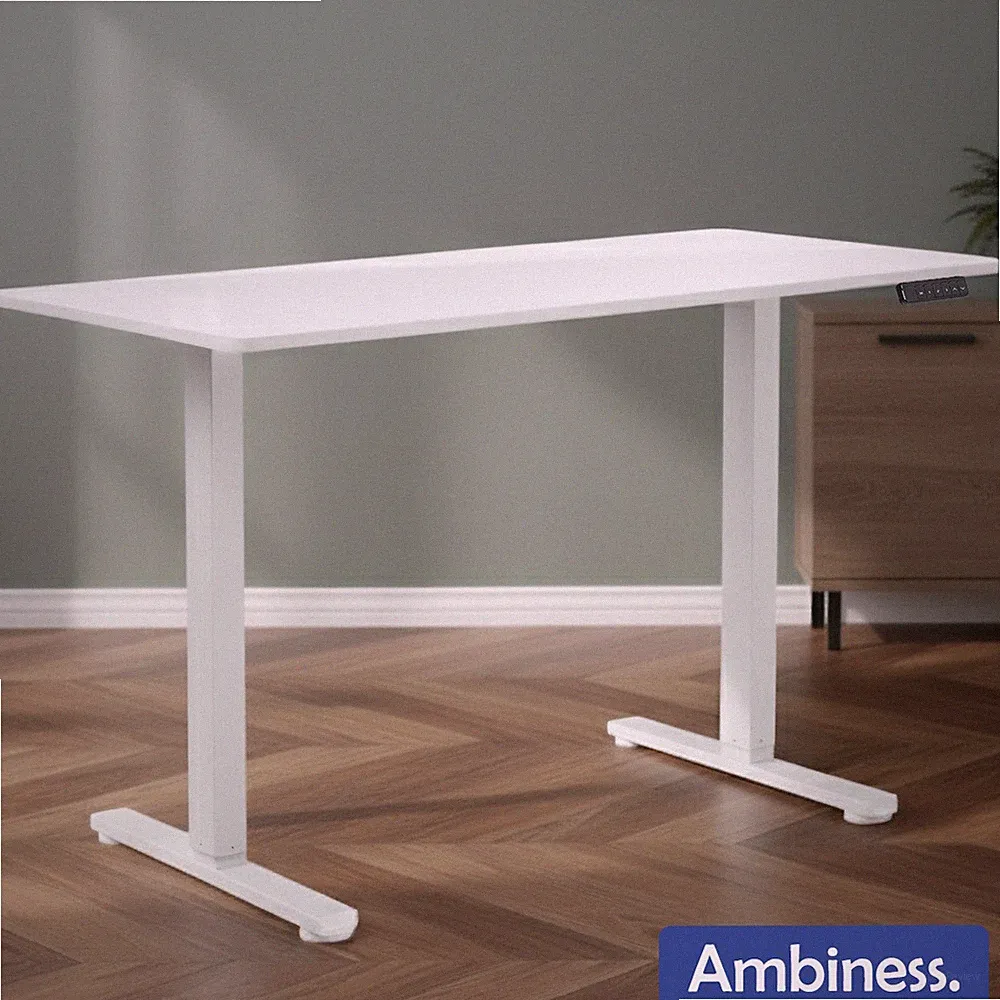 AMBINESS Höhenverstellbarer Schreibtisch FlexxPro | Durchgehende Arbeitsplatte