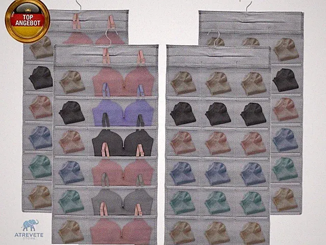 AMJKEJI 2PCS Kleiderschrank Organizer Hängend für Unterwäsche Socken BHS, 30 Ta