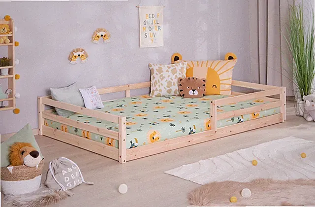 ANGEBOT Bodenbett Einzelbett "Neo" B-Ware 120x200 Natur Kiefer Massiv