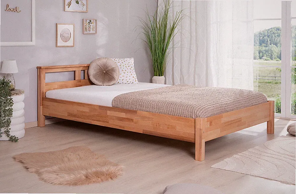 ANGEBOT TICAA Einzelbett "Merci" B-WARE Buche massiv bio geölt 140x200cm Bett