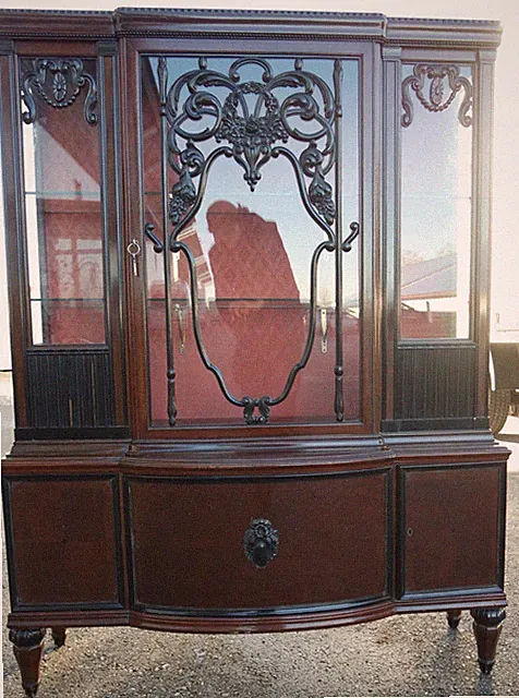 Antik Englisch Viktorianisch Holz Vitrine Wandschrank Glasvitrine Vitrinenschra