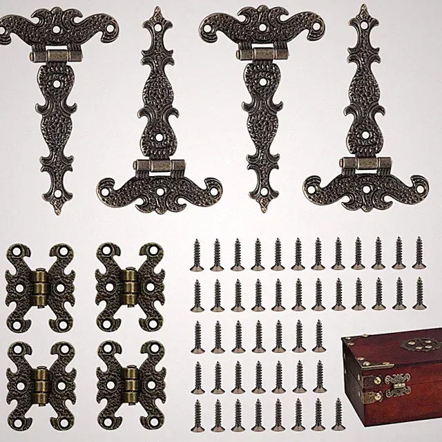 Antike Scharniere 8 Stück Zinklegierung Bronze Retro Möbelbeschlag