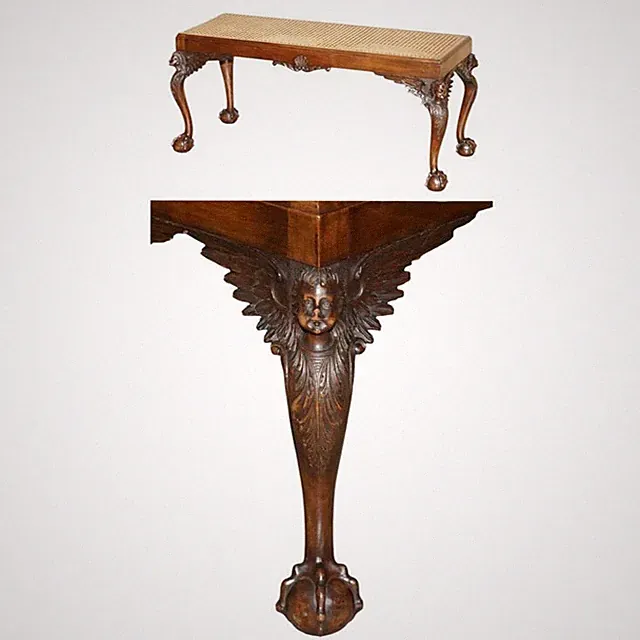 ANTIKE UM 1900 HANDGESCHNITZTE ENGLISCHE GEFLÜGELTE CHERUB ENGEL RATTAN BERGERE BANK