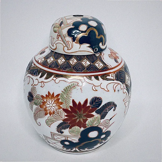 Antiker japanischer Imari Tischlampenfuß aus der Meiji-Zeit - asiatisches Ingwerglas Porzellan