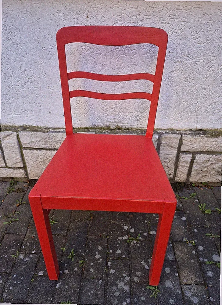 Antiker Stuhl Küchenstuhl Landhausmöbel shabby rot vintage