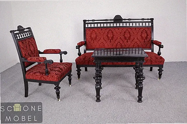 Antikes Sofa Gründerzeit Sitzbank Polstersofa Chaiselongue Samt Historismus