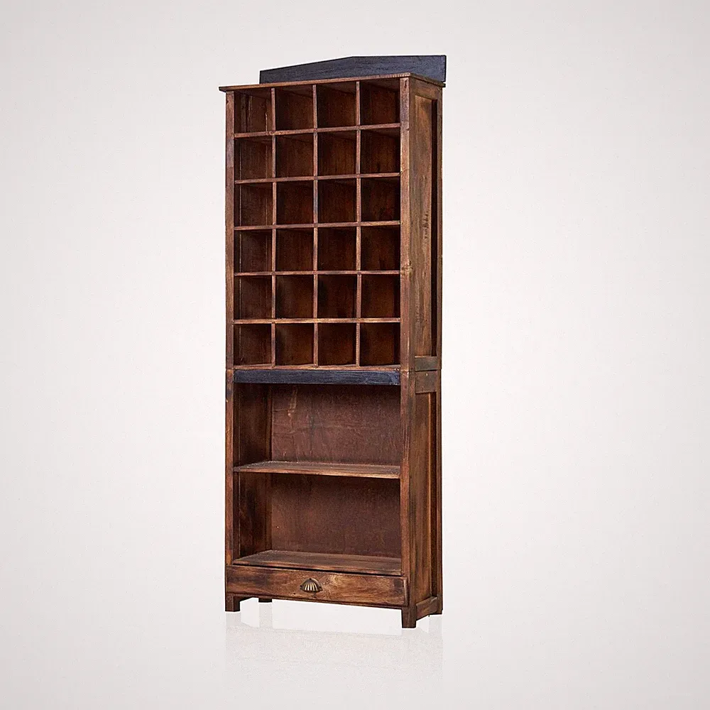 Apothekerschrank Regal Holz 158 x 60 x 25cm mit Schublade Fach Schrank