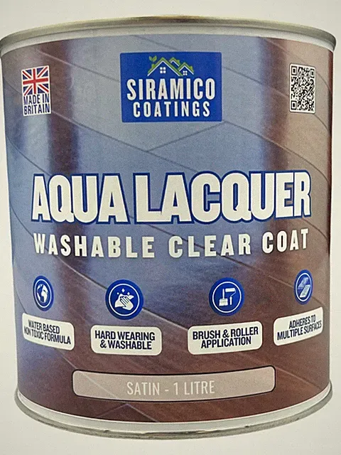 Aqua Lack Satin Finish 1L - Klarer Holzschutz auf Wasserbasis