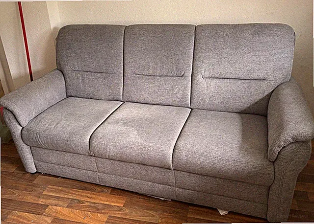 Armen Living LCAB3BLUSH Sofa 3-Sitzer grau Baumwolle gepolsterte Armlehnen