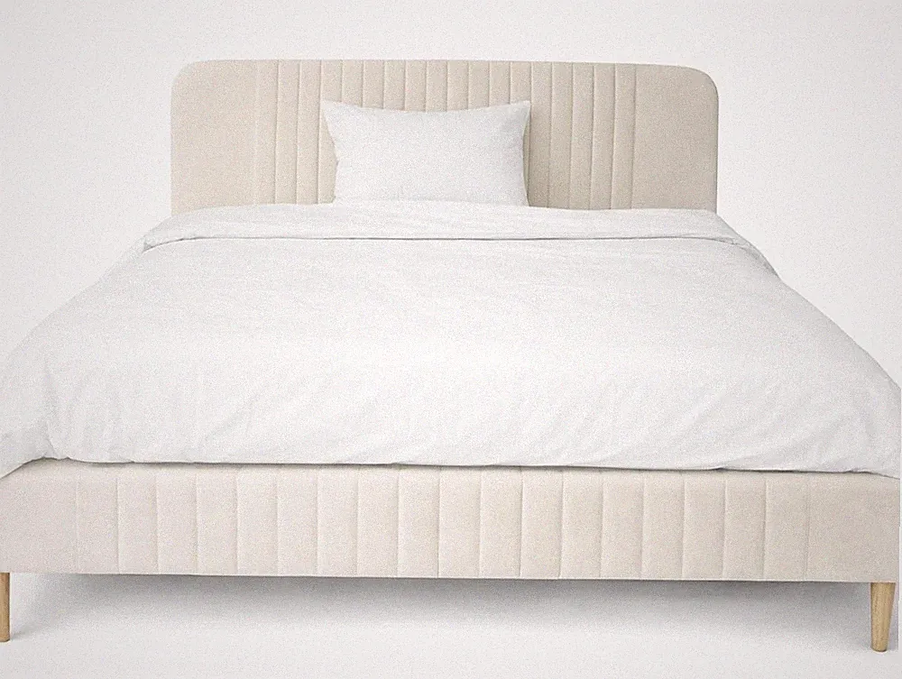 Art Deco Bett „Moulin Rouge“ 180x200 Weiß Samt