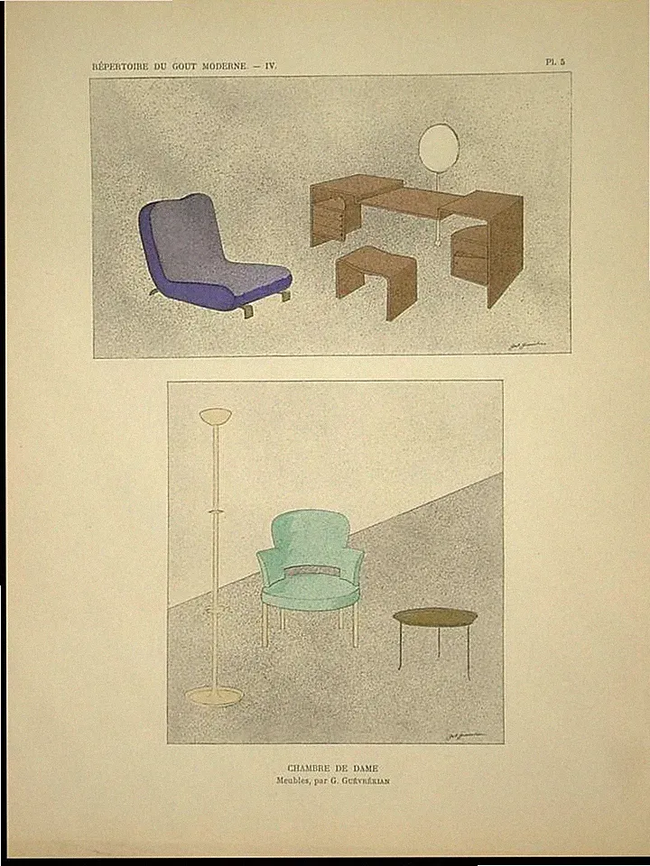 ART DECO MÖBEL - 1929 - POCHOIR, GABRIEL GUEVREKIAN