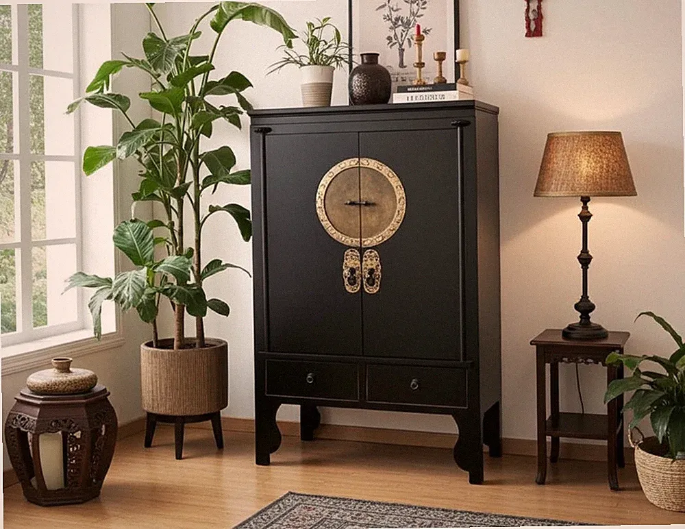 Asiatisch orientalisch chinesischer Hochzeitsschrank Kommode Asia Möbel Schrank