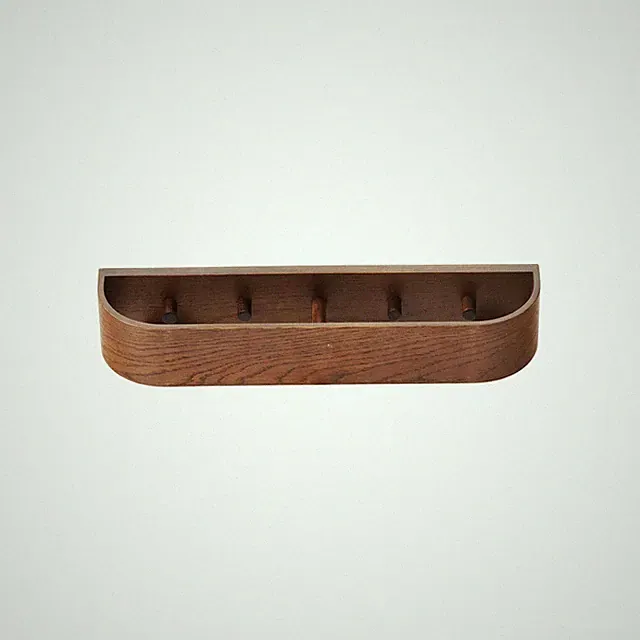Audo Wandgarderobe Garderobenleiste Flurgarderobe Eiche dunkel - Sehr Gut