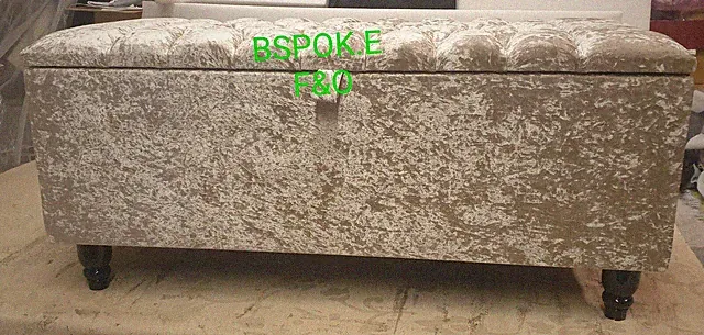 Aufbewahrung Ottomane Deckenbox Fußhocker Bett Bank & Fensterstuhl in Crushed Velvet