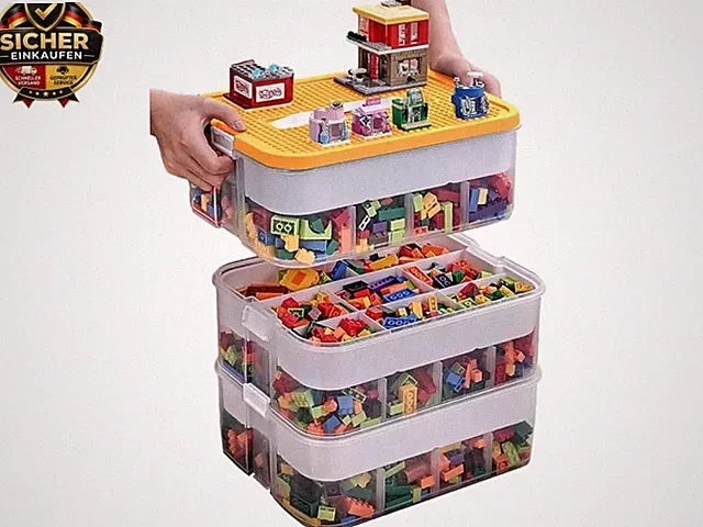 Aufbewahrungsbox für Lego Bausteine Ablagefächer Stapelbar Kisten Spielzeug A