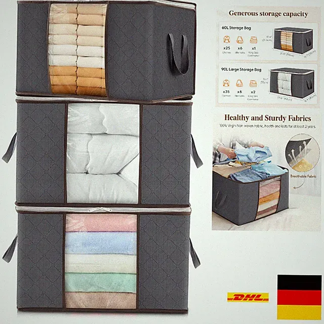 Aufbewahrungsboxen 3 Stück 55x35x31,5 cm für Ordnung und Stauraum Zuhause